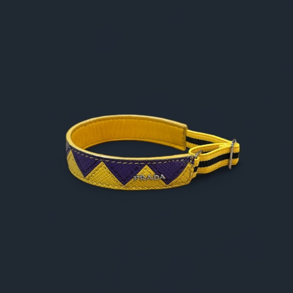 Prada Leather Bracelet - Purple & Yellow